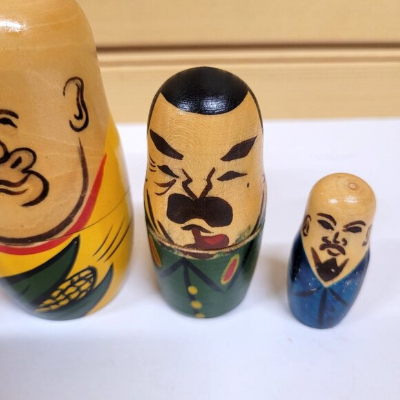Nesting Dolls Set 4 Russian Wooden Nesting Leader Politician Ruler Hand Painted - Picture 4 of 8